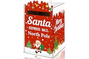 Moon Boat Mailbox Christmas Decorations Wooden Letters to Santa North Pole Mail Box with Banners Holiday Winter Indoor Outdoor Porch Front Door Decor