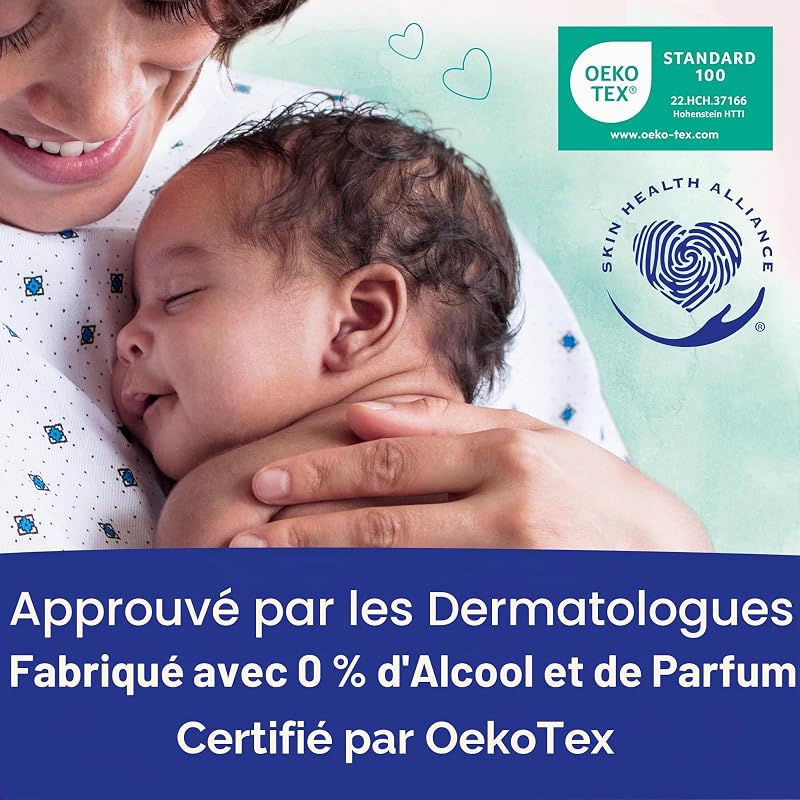 Lingettes Pure Aqua pour bébé, 99% eau, 100% fibres d'origine végétale, 864 Lingettes, 18 paquets (18 x 48)