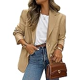 PRETTYGARDEN 2026 Blazers for Women Business Casual Long Sleeve Lapel Open Front Suit Jacket Work Blazer with Pockets