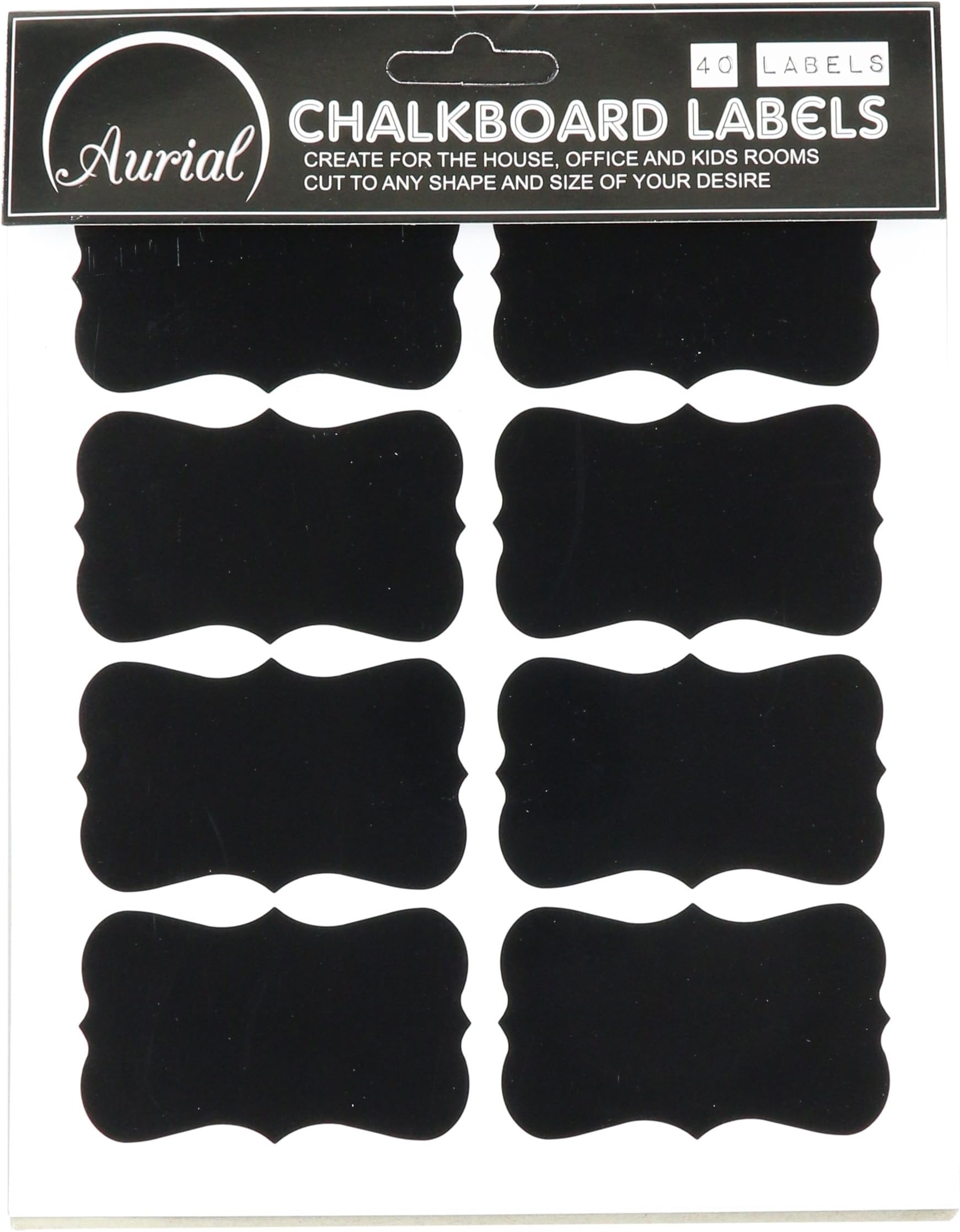 ONLY Till Stocks Lasts! on 5 Star Rated Premium Chalkboard Label Stickers (40) + Chalkboard Marker Pen - Organize Your Jars, Containers, Pantries & More! - The Labels are Re-useable!