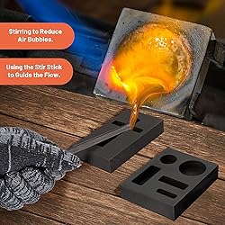 3 Pieces Graphite Ingot Molds, 5-in-1 Graphite