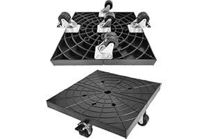 C CASIMR CASIMR Plant Caddy With Wheels Heavy Duty, 500 Lbs Capacity, 14 Inch Square Plant Stand with 5 Twin Wheels for Potted Plant, Heavy Objects, Black