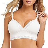 Maidenform Women's M Lace Trim Triangle Bralette, Pullover Lace Bra, Convertible Wireless Bralette
