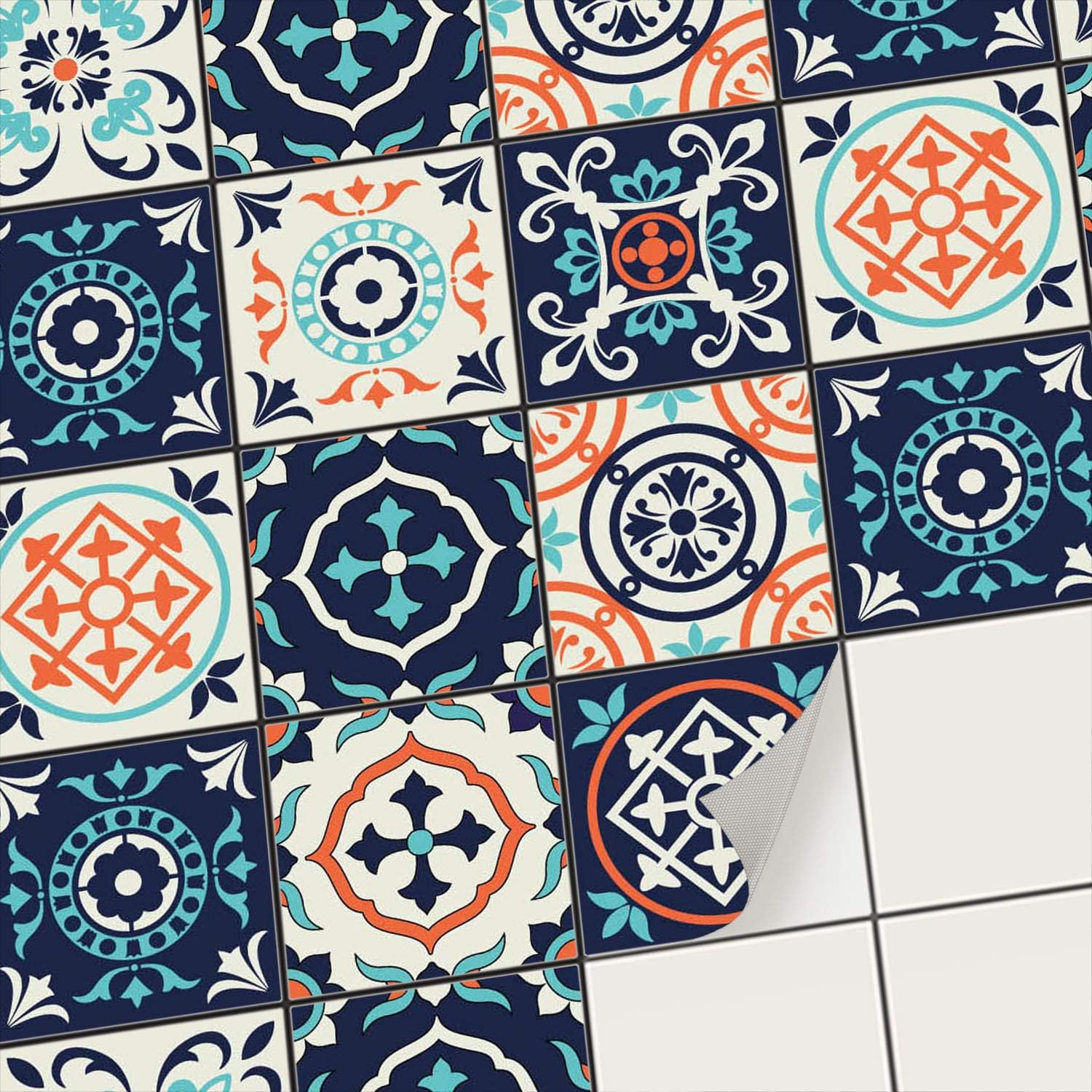 creatisto - Tile Stickers Transfers for Kitchen and Bathroom I Self adhesive Wall Tile Stickers - Removable - Self adhesive Tiles I 6x6 inches - 15x15 cm/Different Sizes - 09 Pieces