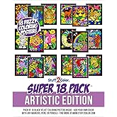 Super Pack of 18 Fuzzy Velvet Coloring Posters (Artistic Edition) - Great for Family Time, Arts & Crafts, Travel, Classrooms, Care Facilities [For All Ages: Girls, Boys, Adults, Toddlers, and More]