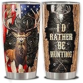 WAZONE Deer Hunting Tumbler 20Oz Travel Coffee Mug Stainless Steel Insulated Double Wall Vacuum Thermos Gifts For Men Dad Him Boy Husband From Son Wife Hunter Fathers Day Birthday Christmas