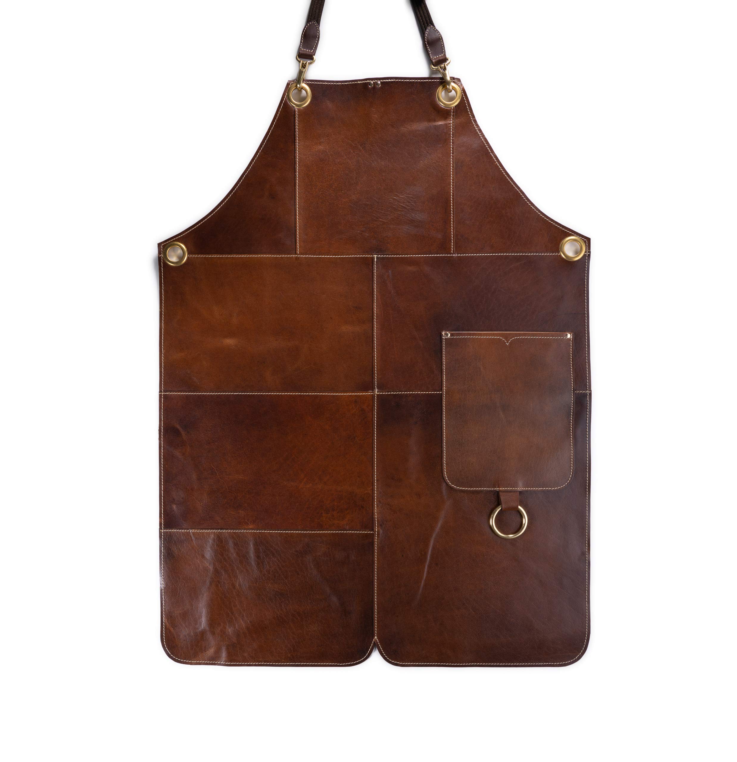 Angus Stoke Premium Leather Apron - Full Leather Barbecue Apron - Patches Vintage Leather Apron - BBQ & Kitchen - Barney