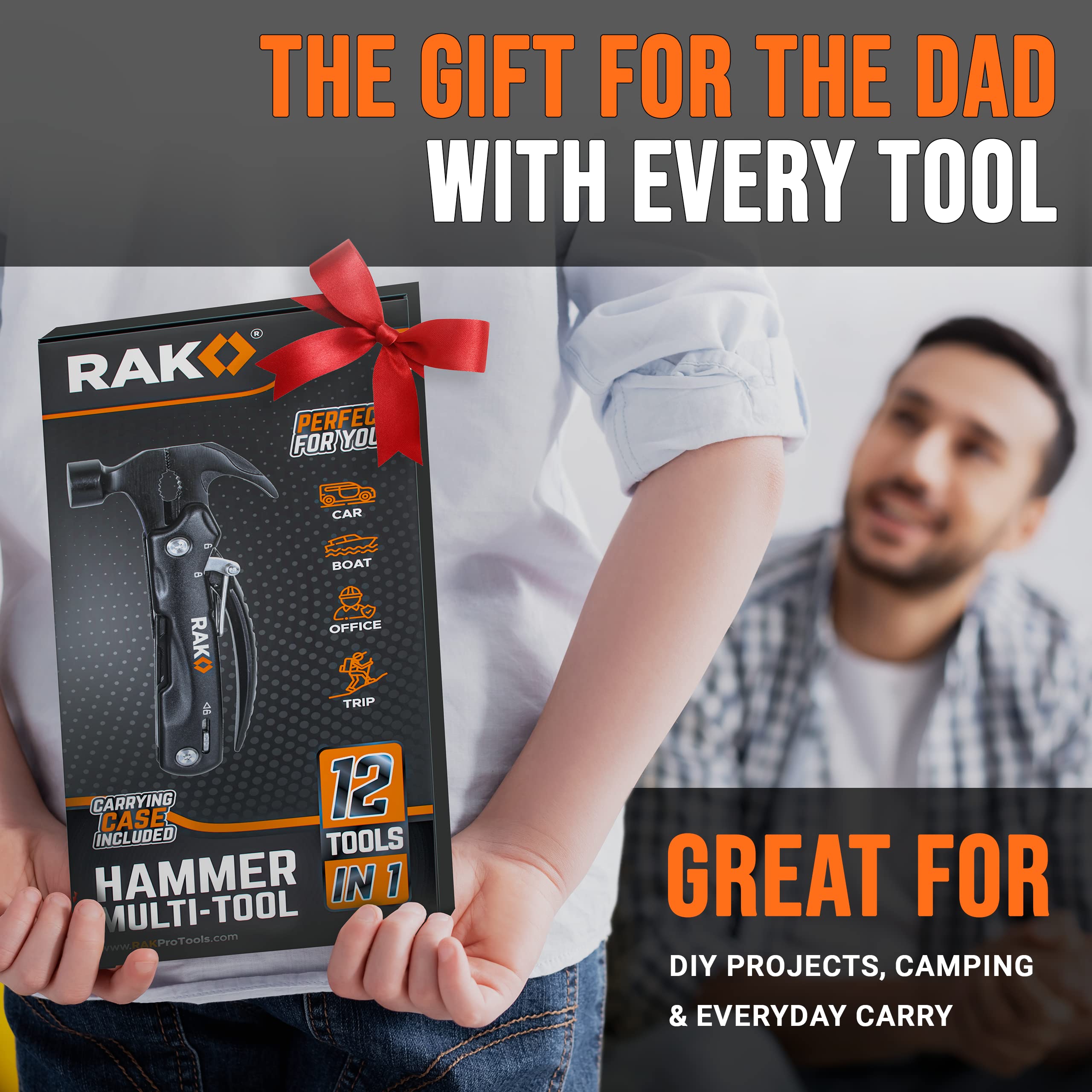 RAK Hammer Multitool Cool Unique Gifts For Men Compact DIY Survival