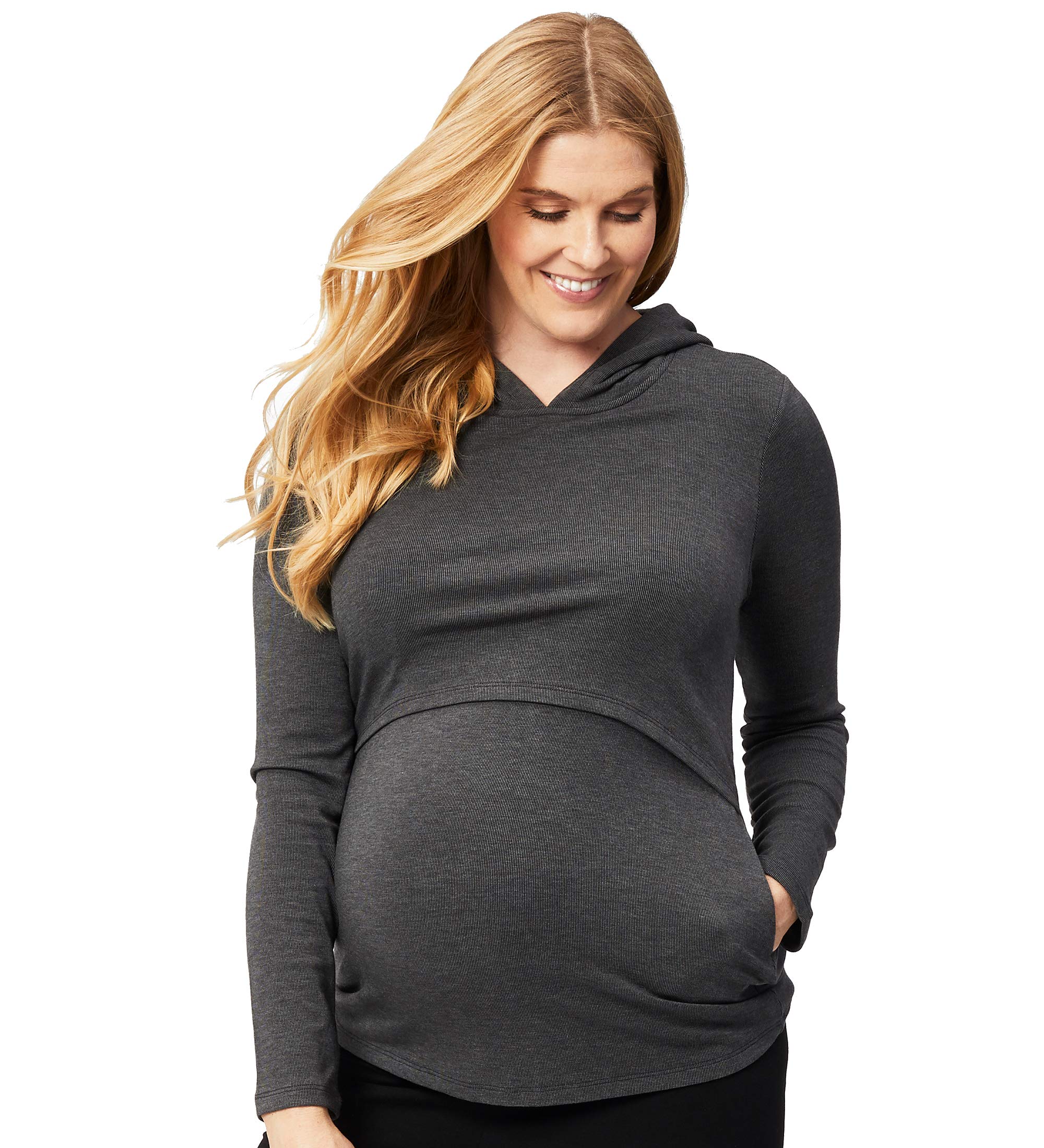 Cake Maternity Women's Womens Maternity and Nursing Winter Hoodie, Charcoal, Medium T Shirt, Charcoal, M UK