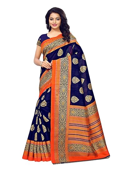 KANCHNAR Womens Poly Silk Saree With Blouse