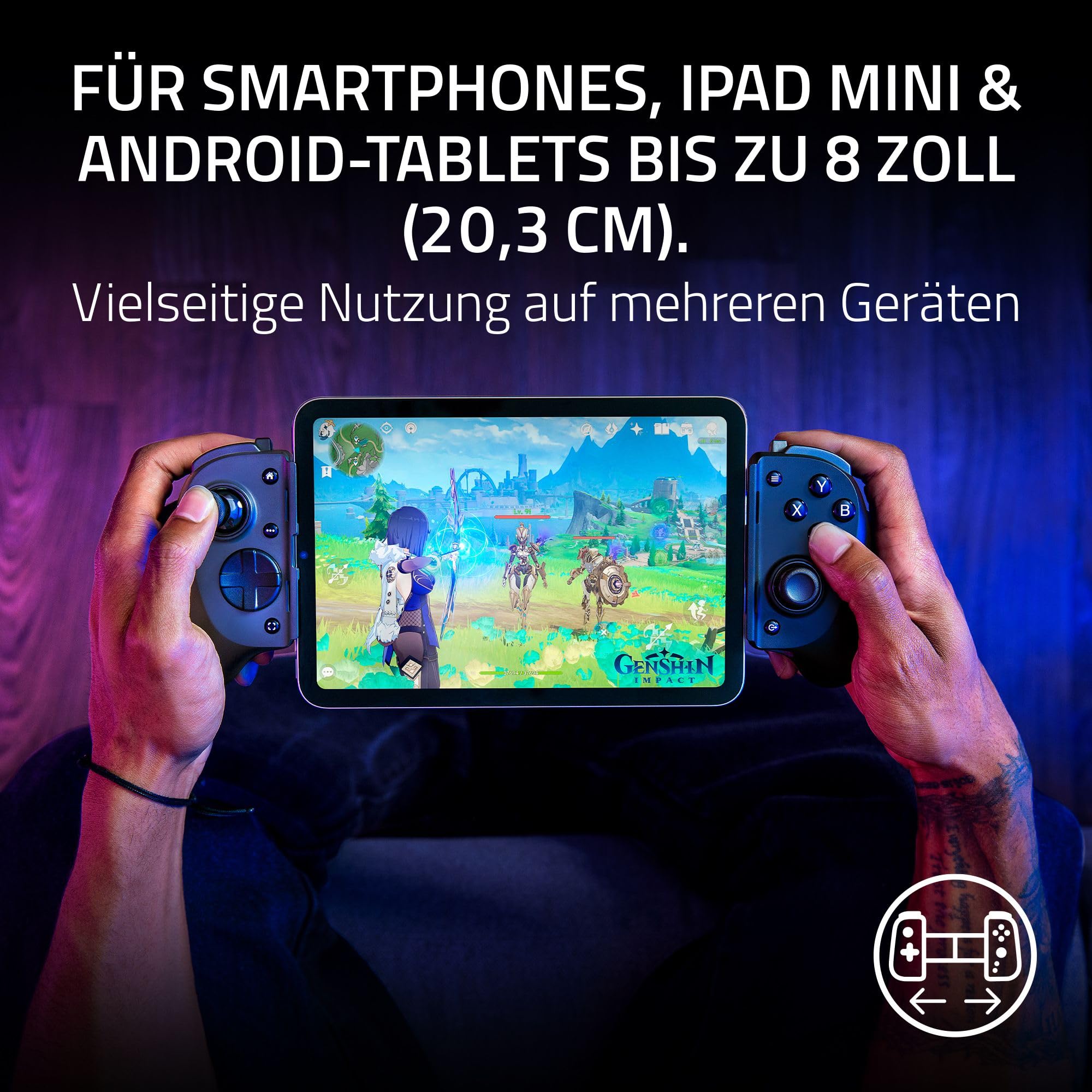Razer Kishi V3 Pro - Full-Size-Mobile-Controller für iPhone, Android-Smartphones und Tablets 8" - USB-C Plug-and-Play - Anti-Drift-Analogsticks - Sensa HD Haptik - Nexus App, Schwarz 4