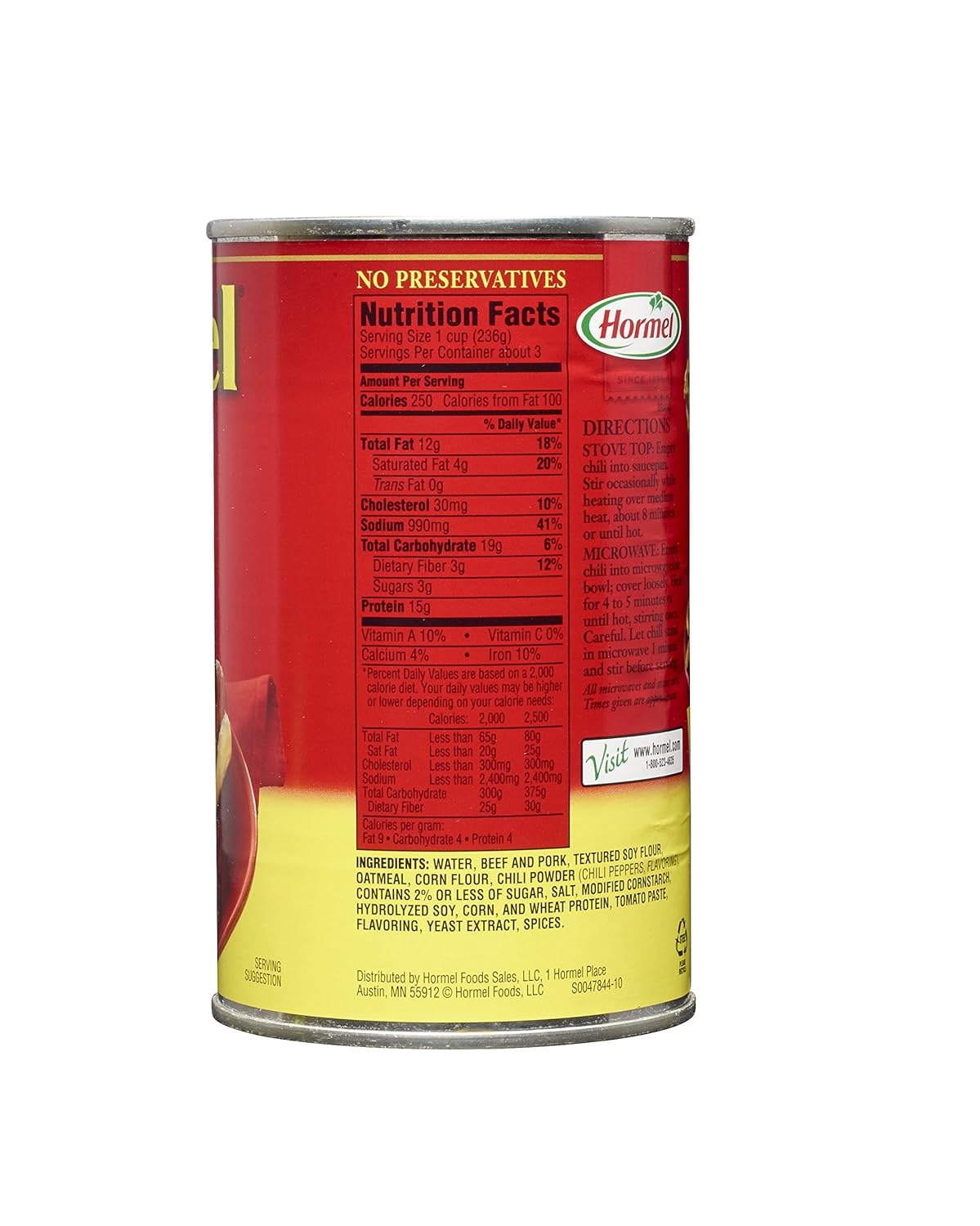Hormel Turkey Chili Nutrition Facts Besto Blog