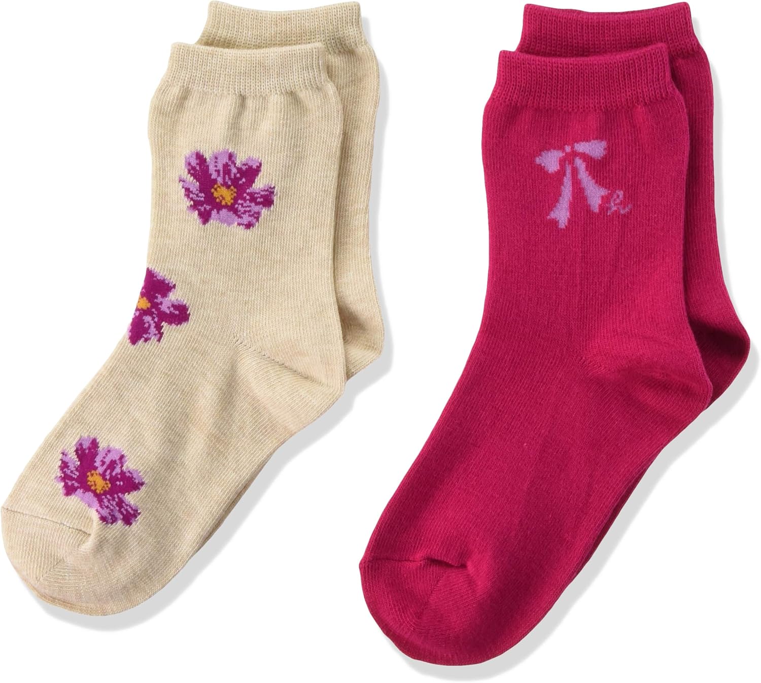 Amazon Co Jp Hakka Kids Cosmos Pattern Socks One Point Ribbon Pattern Socks Set Girls Floral Pattern Safety Pink Clothing Accessories