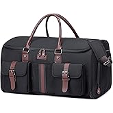 Carry on Garment Bag,Vessgra 2 in 1 Duffle Bag for Travel Convertible Garment Duffel Bags for Men Women Inner Dry/Wet Compartment Suit Bag Travel with Shoe Compartment Bussiness Weekender Trip,Black