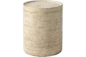 SUNBURY Outdoor Side Tables for Patio, Small Concrete Accent End Table, Stone Round Modern Coffee Furniture, Milky Cement Side Table