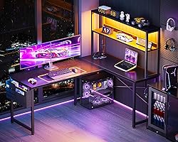 ODK 53 Inch L Shaped Desk with LED