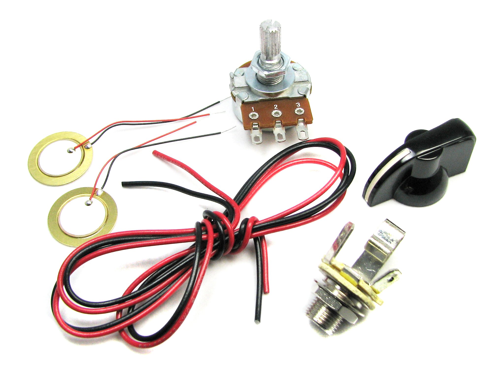DoitYourself Piezo Pickup Kit for Cigar Box Guitars includes