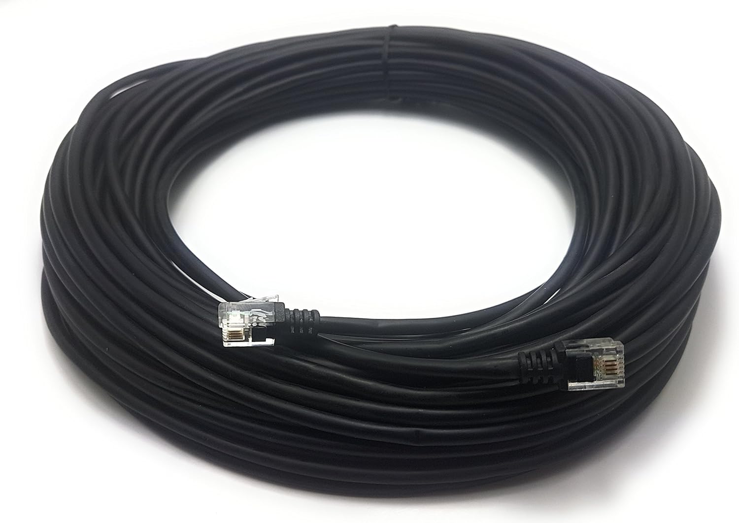 MainCore 20m Long Black ADSL 2+ High Speed 26AWG Broadband Modem Cable RJ11 to RJ11 (Available in 1m, 2m, 3m, 5m, 10m, 20m) (20m)