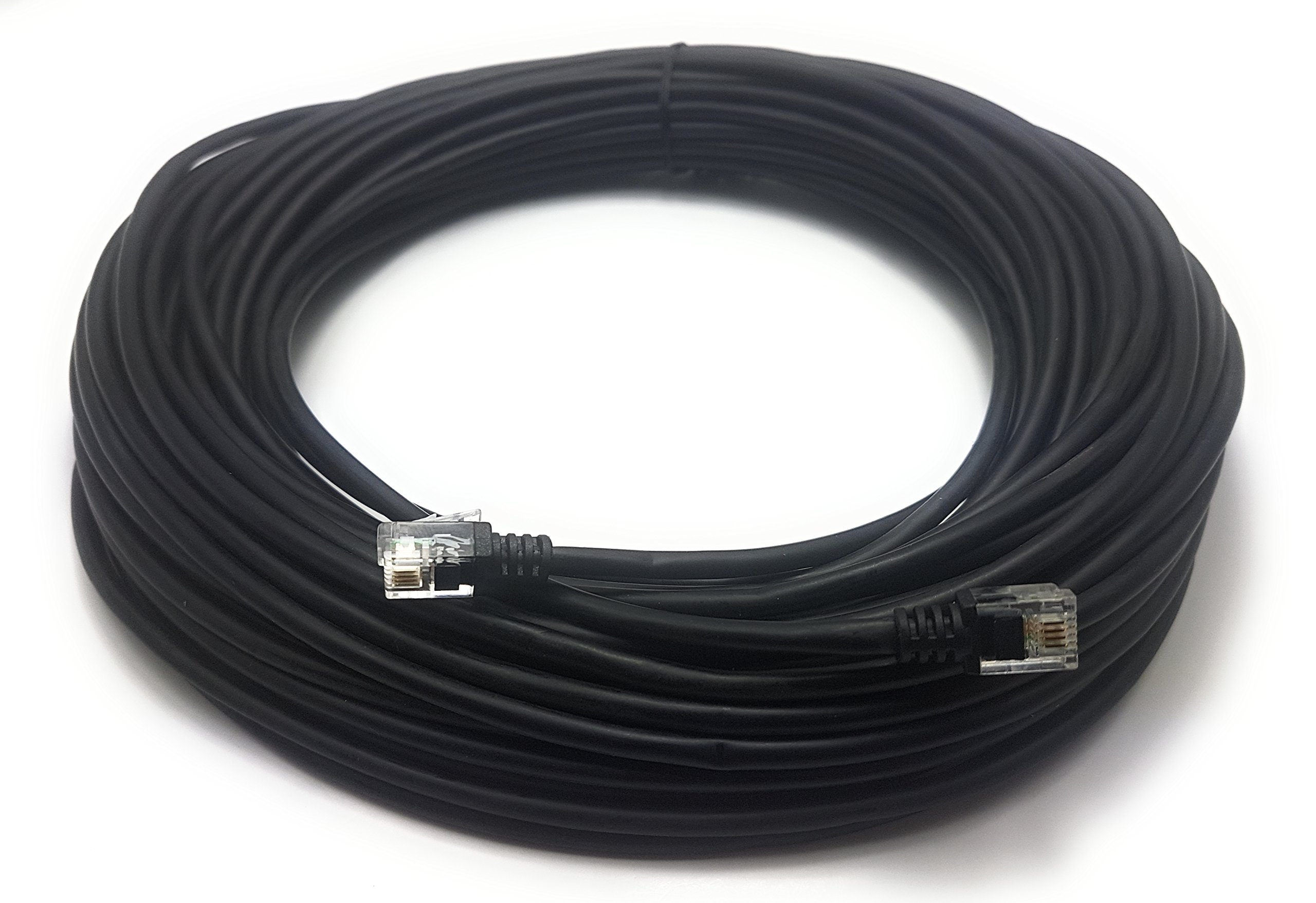 MainCore 20m Long Black ADSL 2+ High Speed 26AWG Broadband Modem Cable RJ11 to RJ11 (Available in 1m, 2m, 3m, 5m, 10m, 20m) (20m)