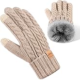 PPAOEH Winter Gloves for Women, Womens Gloves Cold Weather Thermal Warm Fleece Lined, Touchscreen Gloves for Christmas Gifts