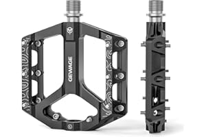 GEWAGE Road/Mountain Bike Pedals -Non-Slip Bicycle Flat Pedals Aluminum 9/16" - 3 Sealed Bearing Lightweight Platform Pedals for Road Mountain BMX MTB Bike