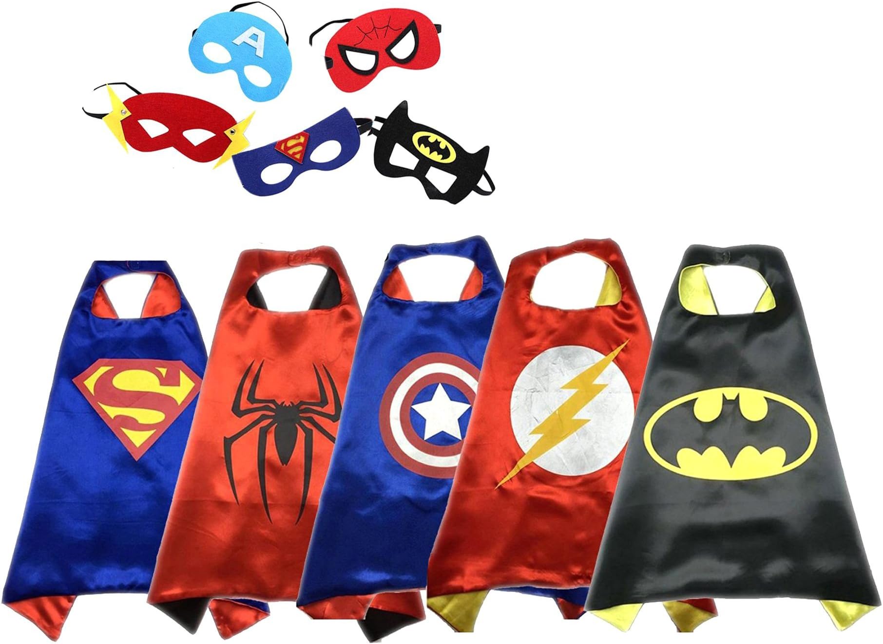 Superhero Capes And Masks 5 set Dress Up Costumes For Kids