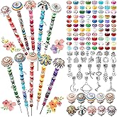 Silipull 255 Pcs 14 Inch Garden Stakes Decorative Ceramic Mushroom and Pumpkin Round Beaded Garden Stakes Decor Fairy Sticks for Indoor Outdoor Yard Lawn Pathway Patio Decoration