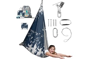 FRIENDLY CUDDLE Indoor Sensory Swing for Kids or Outdoor – Holds 300lbs, Double-Layer, & 360° Swivel, Calming Compression Therapy Swing Hammock for Kids & Adults with All Hardware – Sensory-Motor Toys & Gifts