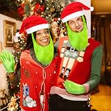 SHIFANQI Green Monster Latex Mask Gloves Santa Hat Christmas Cosplay Adult view 4