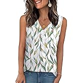 GKBK Tank Tops for Women Summer V Neck T Shirts Sleeveless Casual Basic Tee Loose Fit Cute Trendy Beach Vacation Clothes