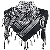 Explore Land Cotton Shemagh Keffiyeh Tactical Desert Scarf Neck Head Wrap with Tassel for Men Women