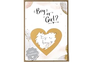 Joli Coon Gender Reveal Scratch Off Card – It’s a Boy – Baby Announcement Scratch Card with Envelope – Gender Reveal Idea for Baby Shower