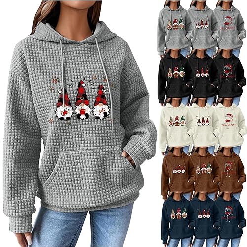 BAUENIEROY dresses for women uk,women's jumpers,Christmas Sweatshirts for Women UK Ladies Jumpers Long Sleeve Crewneck Hoodies Fashion Xmas Tree Graphic Pullover Shirt Outfits Clothing01 GreyS