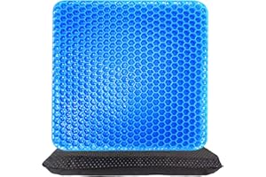 EVEME Gel Seat Cushion for Long Sitting (Thick & Extra Large) with Non-Slip Cover,Seat Cushion for Desk Chair, Chair seat Cushion,Wheelchair Seat Cushions,for Office Chair Car Seat Cushion