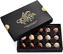 Godiva Signature Truffle Gift Box, Belgian Dark and Milk Chocolates with Ganache Center, Gourmet Gift for Birthdays, Holidays