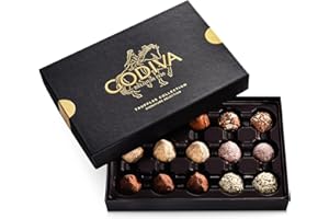 GODIVA CHOCOLATIER Godiva Signature Truffle Gift Box, Belgian Dark and Milk Chocolates with Ganache Center, Gourmet Gift for Birthdays, Holidays, Kosher, 15 Pc
