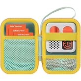 Lebakort Hard Case Compatible with Yoto Mini Kids Travel Audio Player | Holds Mini Player and Audio Cards, Hand Strap, Lightweight &amp; Carry, Protective Hard Shell, Light Green+ Yellow Case