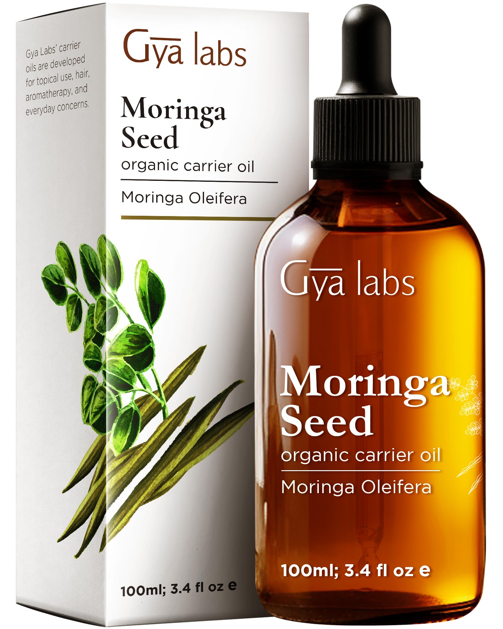 Gya Labs Organic Moringa Oil for Skin - 100% Natural Moringa Oil for Hair Growth - Cold Pressed Moringa Oil Organic for Face, Scalp, Nourishing & Revitalizing (100ml) โ image 1