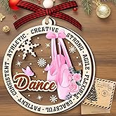 Dance Christmas Ornaments, Ballet 2 Layer Wood & Acrylic Ornament for Girl, Kids Dancer Ornament Decoration, Sports Fan Ornaments 2025, Dance Gifts for Christmas Decor.