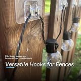 AFFAVON 50 Pack Clear Outdoor String Light Clips with Adhesive view 3