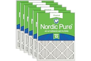 Nordic Pure 16x30x1M13-6 16x30x1 MERV 13 Pleated AC Furnace Air Filter, Box of 6, 1-Inch