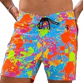 Tucann Men's Trunks 5" Compression Liner Quick Dry Chlorine Resistant | Zipper Pocket - 4 Way Stretch Printed Swim Shorts for Men