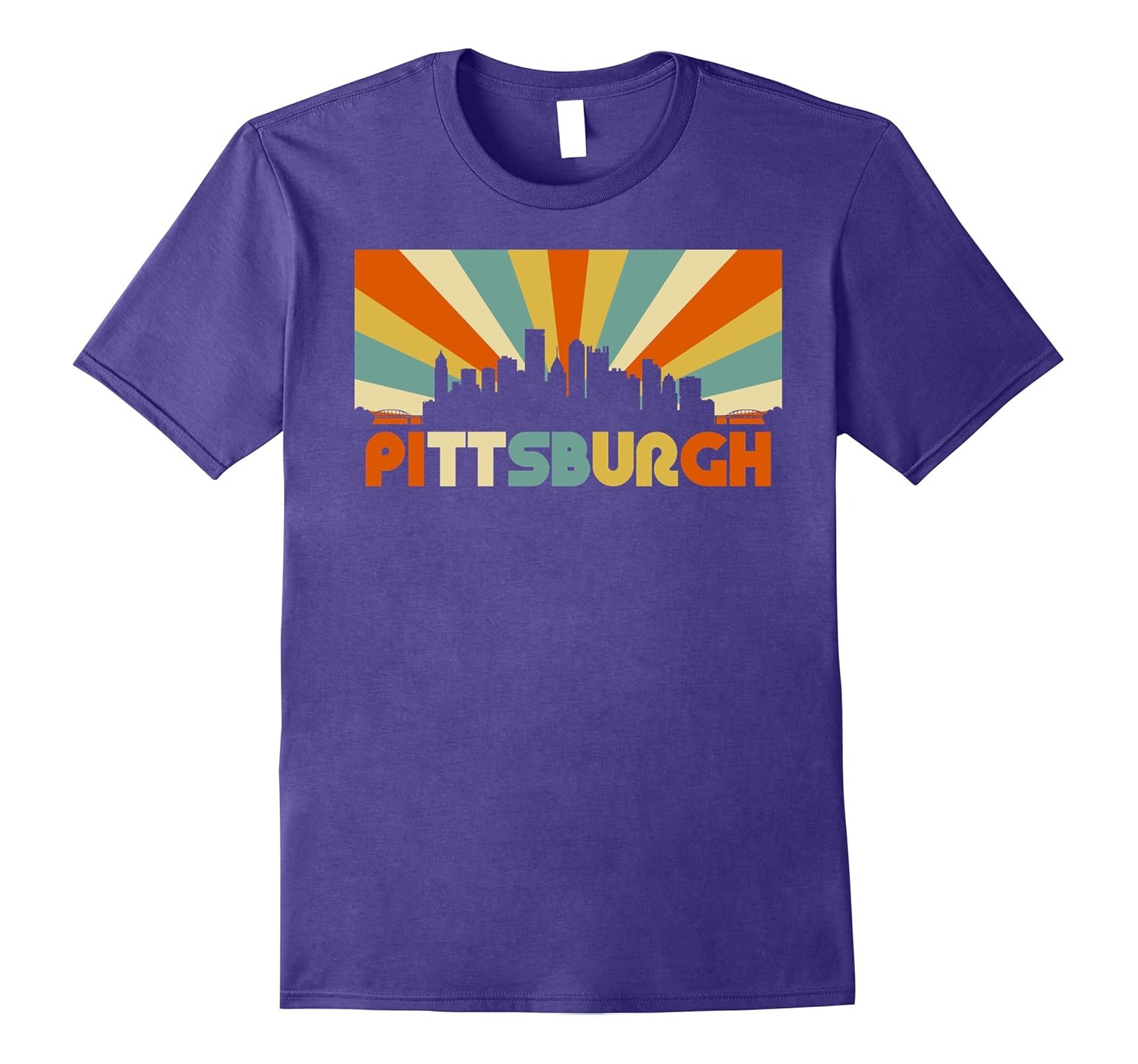 Pittsburgh City TShirt Retro Vintage Pennsylvania 70s Sunset-ANZ