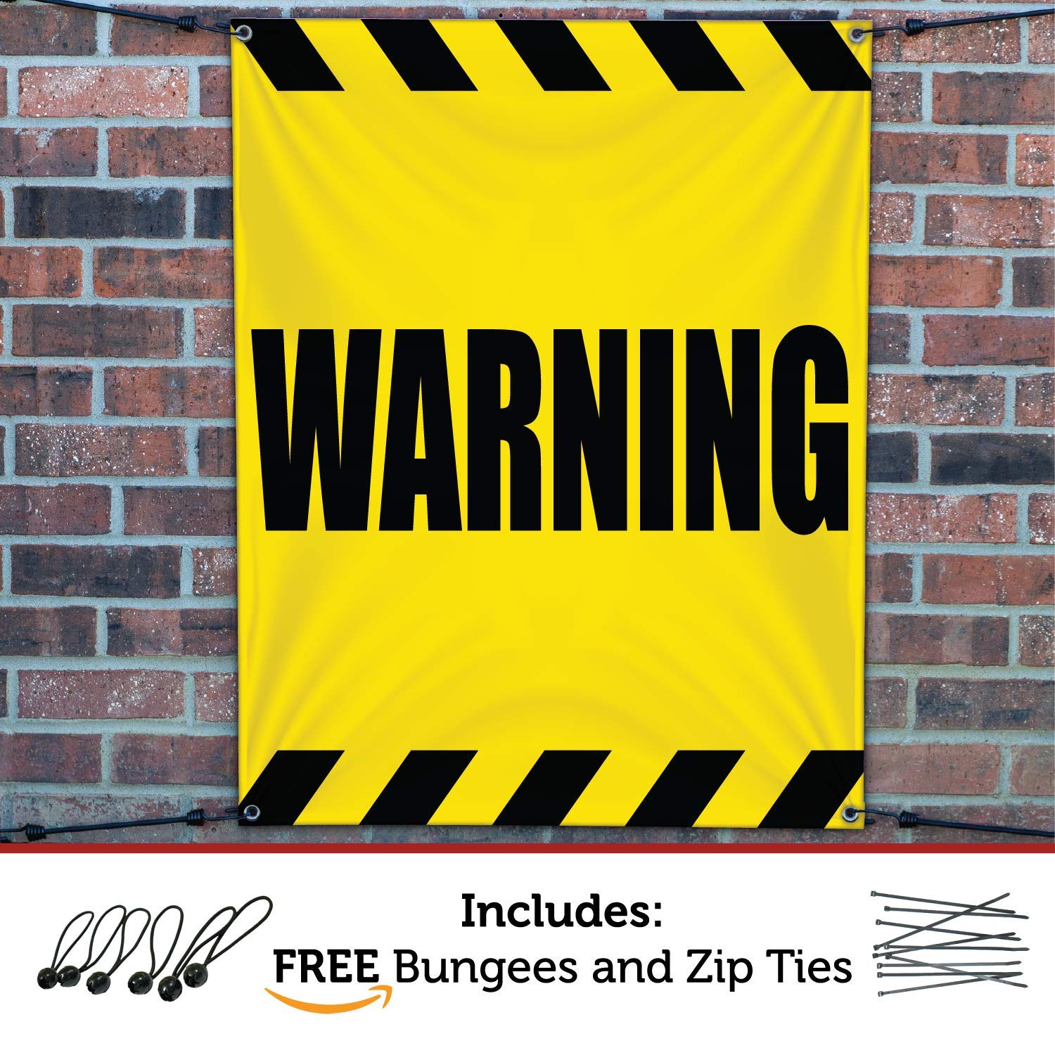 Amazon Com Half Price Banners Warning Vinyl Banner Heavy