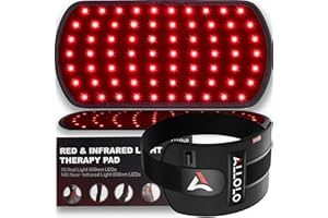 ALLOLO Red Light Therapy for Body Pain, 3 in 1 LED Beads Infrared Light Therapy Belt 660nm Red Light &850nm Near Infrared Light Therapy Timer Remote Control, Home Red Light Therapy Gift for Women Men