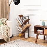 HOOBRO Tree Book Shelf 71 cm 4-Tier Small Bookcase Rustic Brown Black view 2