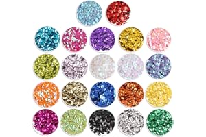 CCINEE 9460 PCS Cup Sequins Bulk, Mixed Colors Loose Sequins for Embroidery Crafts 6MM Rainbow Spangles with Holes for DIY Sewing Making