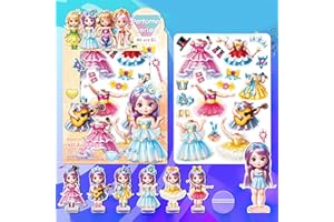 JHGCVX Magnetic Princess Dress Up Paper Doll for Girls Ages 3-7， Magnetic Doll Dress Up Clothes Puzzles Game for 3+ Year Old Learning Created Imagine Set（Performer Series）
