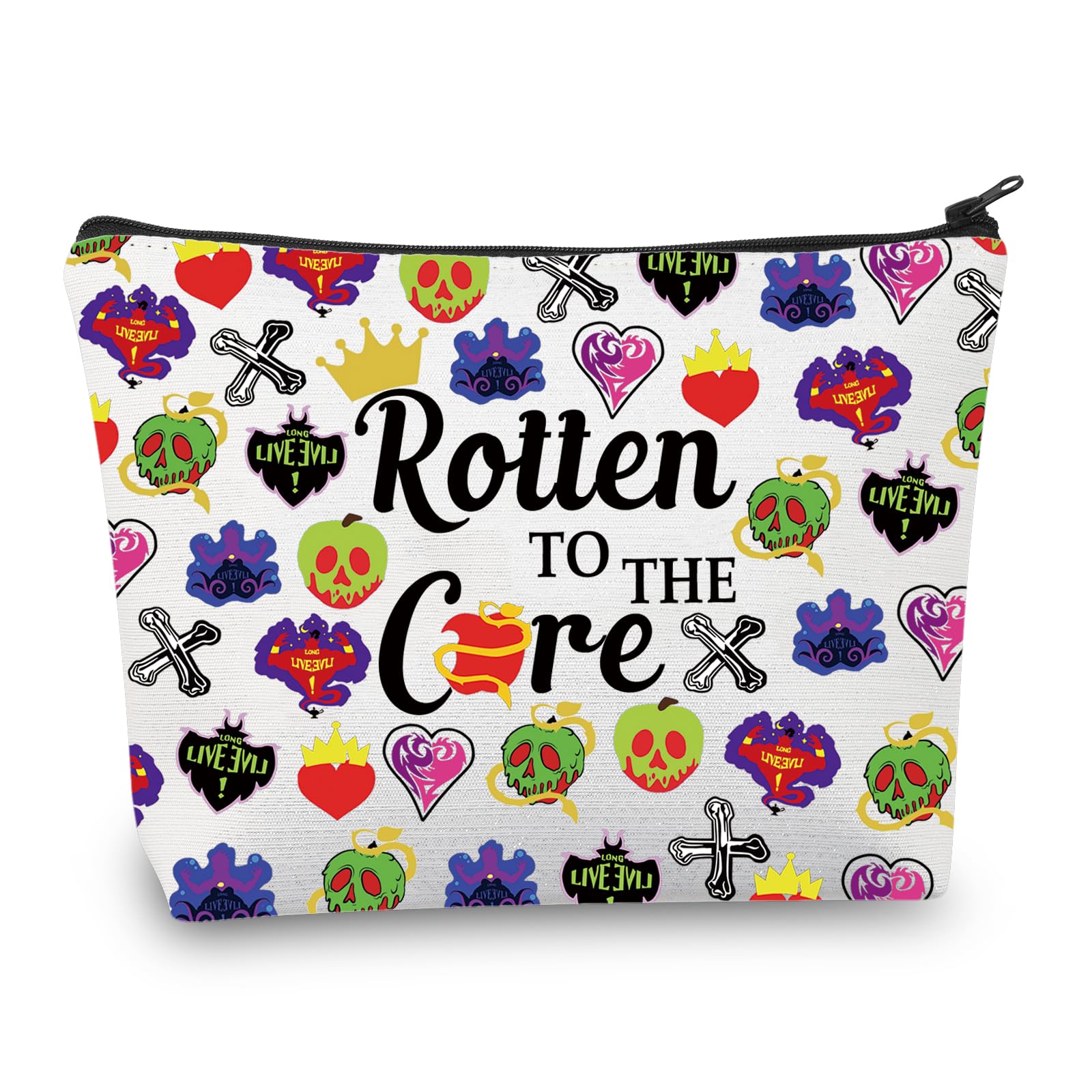 PLITI Descendants Makeup Bag Descendants Fans Gifts Rotten to The Core Zipper Pouch Evil Queen Fans Gift Villain Lover Gifts (Rotten to CoreU)