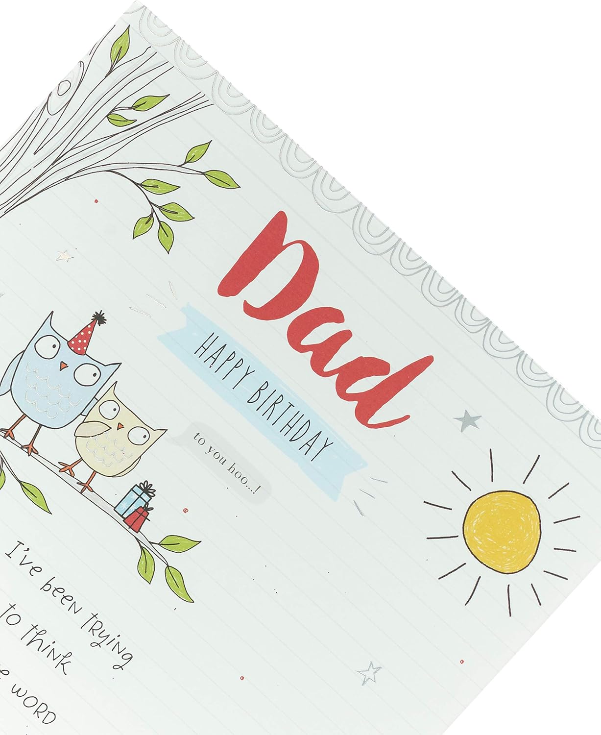 UK Greetings Dad Birthday Card - Birthday Card for Him - Sweet Birthday Card - Owl Birthday Card, White, 159 mm x 184 mm - Image 5